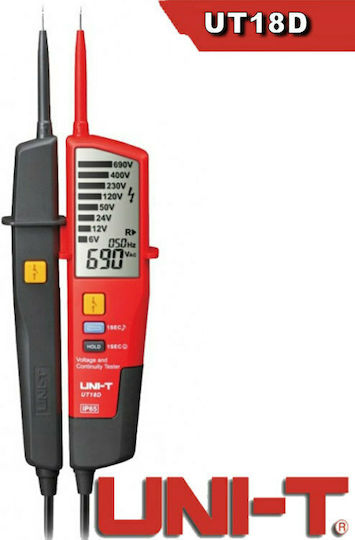 Uni-T Voltage Tester UT18D AC/DC CAT IV with Measurement Range 6 - 690V