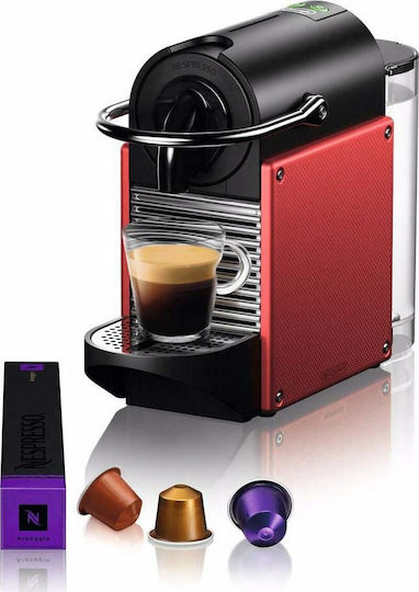 De'Longhi Pixie Pod Coffee Machine Nespresso Pressure 19bar with Milk Frother Red