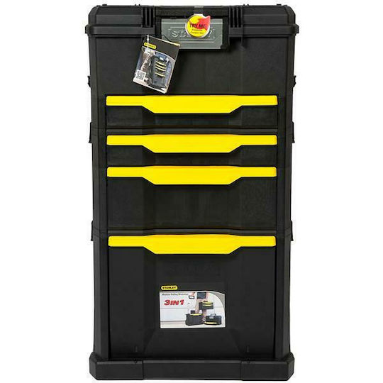 Stanley Cu roți Plastic Căruță 3 Secțiuni cu Geantă de scule L48.8xA34.8xÎ87cm
