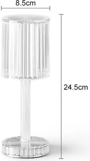 Lalos Diamond Kunststoff Tischlampe LED mit Transparent Schirm und Basis