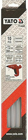 Yato Hot Glue Stick Silicone Glue Gun 7.2x200mm Transparent 7.2mm 1pcs