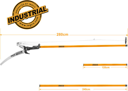 Ingco Telescopic Hacksaw with Extension Pruner 25mm/35cm HEPS25281