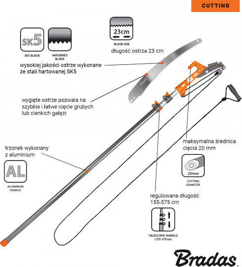 Bradas Telescopic Hacksaw 23cm KT-V1521-375