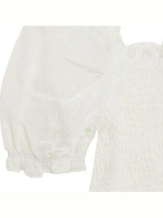 Kinderbluse Kurzarm Weiß
