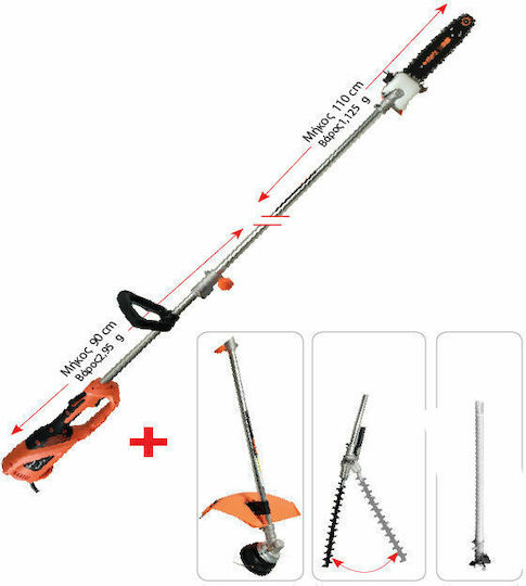 Kraft 691091 Garden Multi Tool Electric 4 in 1 Pole Saw Brush Cutter Hedge Trimmer Attachment Extension