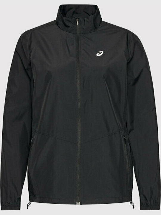 Women's Running Short Sports Jacket Waterproof and Windproof for Spring or Autumn Black