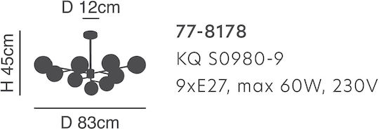Home Lighting Πλαφονιέρα Οροφής 83εκ. Χρυσή με Ντουί E27