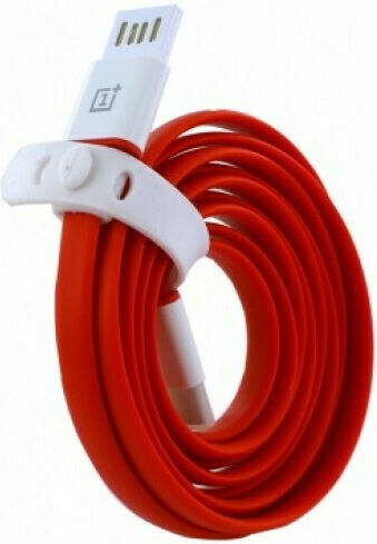 OnePlus Flach USB 3.0 Kabel USB-C männlich - USB-A 65W Rot 1.5m (0202003401)