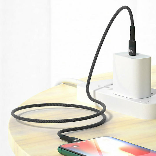 Wozinsky Geflochten USB-C zu Lightning Kabel 18W Schwarz 1m (WUC-PD-CL1B)
