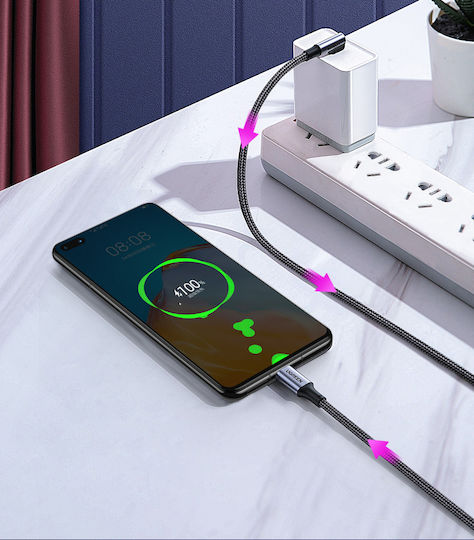Ugreen US334 Braided USB 2.0 Cable USB-C Male - USB-C 100W PD Black 1m 70643