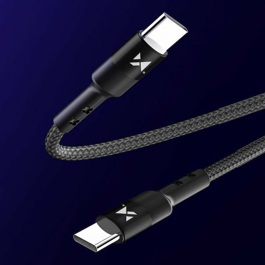 Wozinsky WUC-PD-CC1B Geflochten USB 2.0 Kabel USB-C männlich - USB-C 18W Schwarz 1m