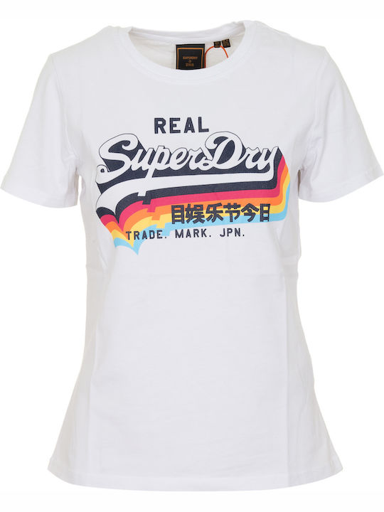 Vintage Logo Women's T-shirt Striped White