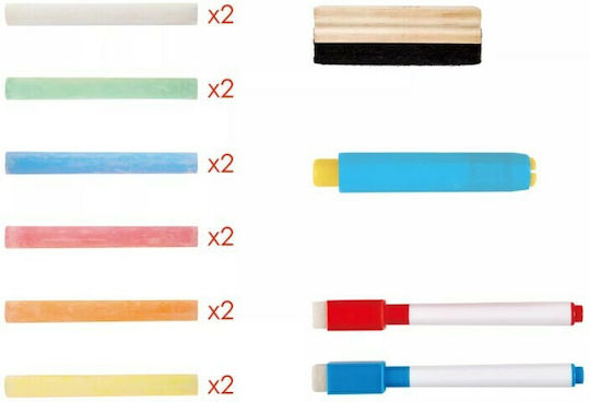 Hape Store and Go Easel Πίνακας Μαγνητικός / Μαρκαδόρου / Μαυροπίνακας Διπλής Όψης 33x35εκ.
