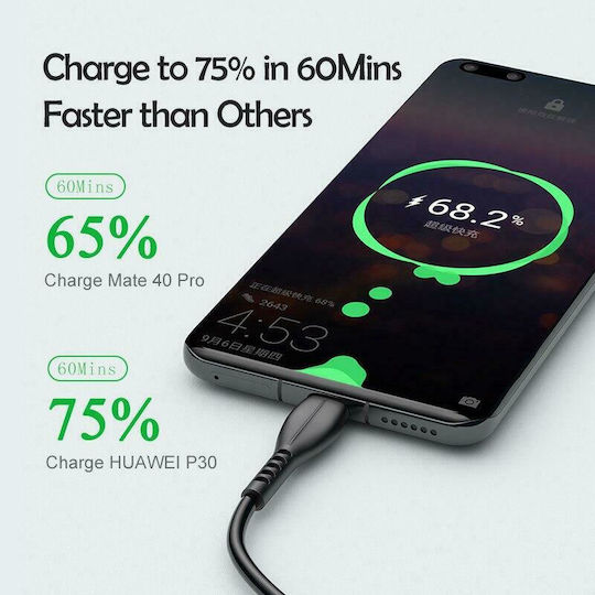 Awei CL-115T USB 2.0 Cable USB-C male - USB-A Μαύρο 1m AW-CL-115T