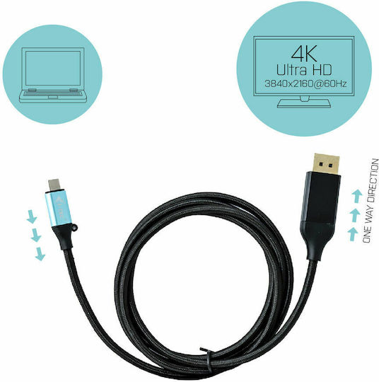 i-tec Braided USB 3.0 Video Cable USB-C Male - DisplayPort Black 2m