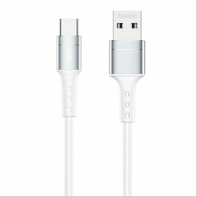 Remax RC-198a Geflochten USB 2.0 Kabel USB-C männlich - USB-A 65W Weiß 1m