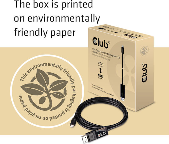 Club3D USB 3.0 Video Cable USB-C male - DisplayPort Μαύρο 1.8m CAC-1557
