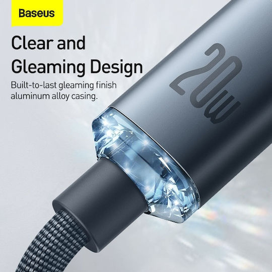 Baseus Crystal Shine Braided USB-C to Lightning Cable 20W Black 1.2m (CAJY000201)