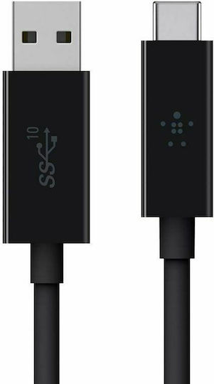 Belkin 3.1 USB-A to USB-C Cable USB 3.1 Cable USB-C male - USB-A PD Μαύρο 1m F2CU029BT1M-BLK