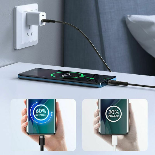 Joyroom S-1230N9 USB 2.0 Cable USB-C male - USB-C 60W Μαύρο 1.2m