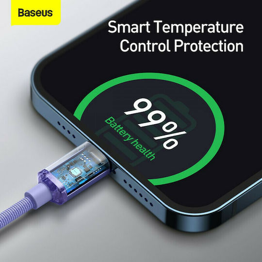 Baseus Crystal Shine Braided USB-C to Lightning Cable 20W Purple 1.2m (CAJY000205)