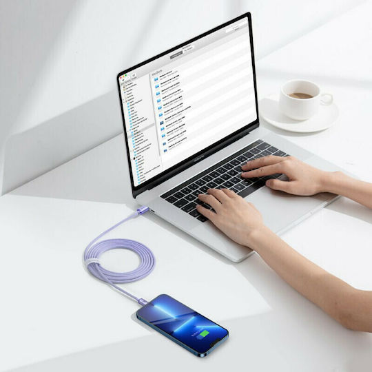 Baseus Crystal Shine CAJY000705 Braided USB-C to Lightning Cable 20W Purple 2m