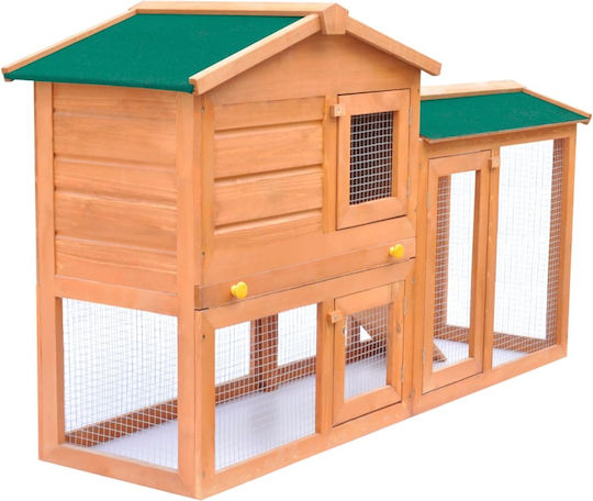 vidaXL 170162 Wooden Cage for Rabbits 140x46x85cm