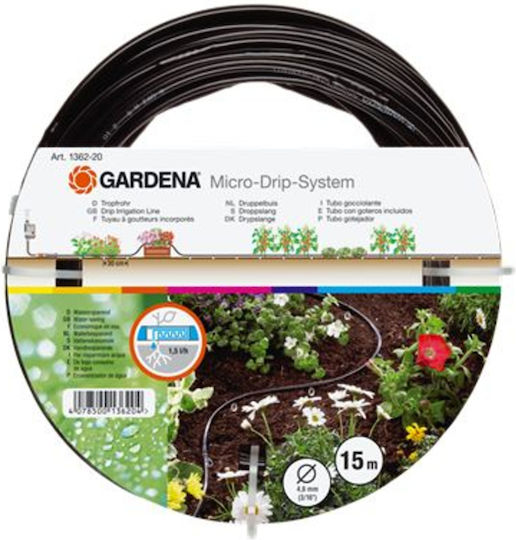 Gardena Rain Bird Drip Pipe with Droplets 4.6mm 15m 1362-20