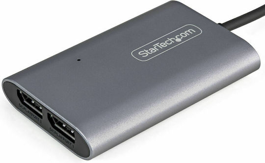 StarTech Μετατροπέας Thunderbolt male σε DisplayPort 2x female Γκρι 1τμχ TB32DP14