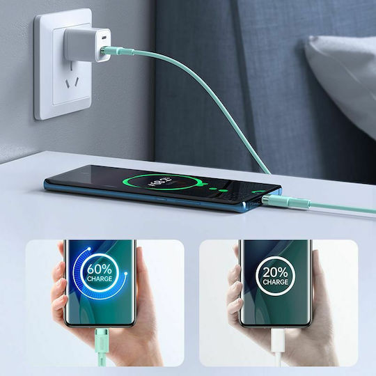 Joyroom S-1230N9 USB 2.0 Cable USB-C male - USB-C 60W PD Πράσινο 1.2m