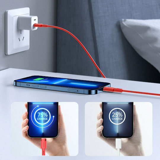 Joyroom S-1224N9 USB-C zu Lightning Kabel 20W Rot 1.2m