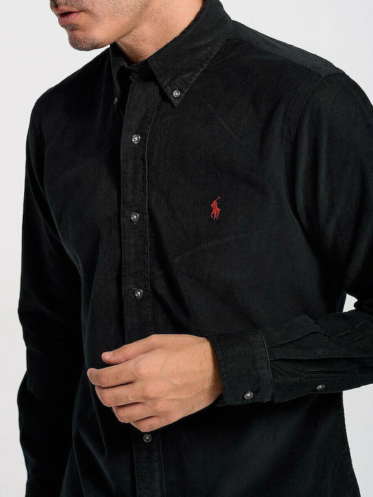 Long-sleeved Corduroy Shirt Black