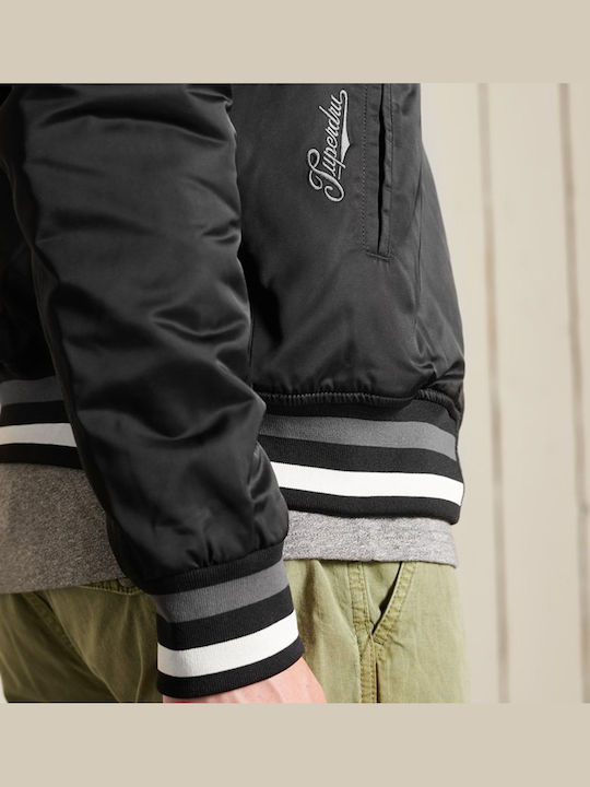 Varsity Bomber Jacket Collegejacke Jacke Schwarz