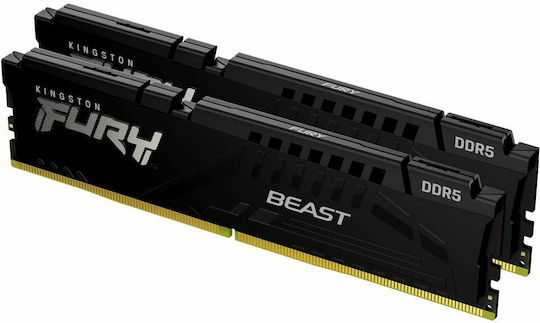 Kingston Fury Beast DDR5 32GB RAM με 2x16GB Modules και Ταχύτητα 5200 για Desktop