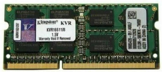Kingston Valueram DDR3 με Module 1x8GB και Ταχύτητα 1600 για Laptop