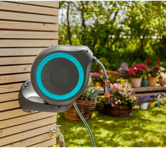 Gardena Rollup M Automatic Watering Wind Wall Mounted with Hose 20m Μ