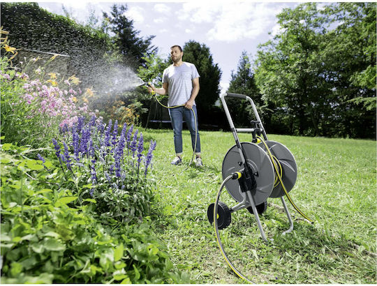 Karcher ΗΤ 80 Τροχήλατη Ανέμη Ποτίσματος με Λάστιχο 20m με Χερούλι Μαζέματος
