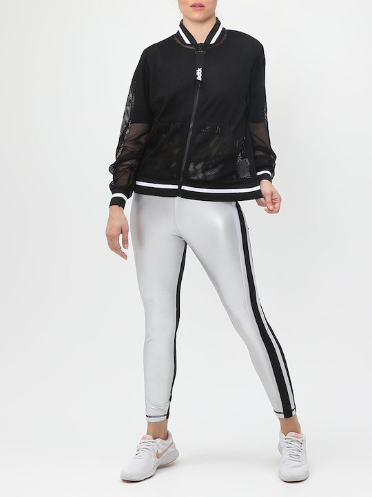 Women's Long Training Legging High Waisted Silver