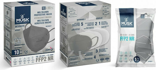 Musk Meltblown Protective Schutzmaske FFP2 Gray 10Stück