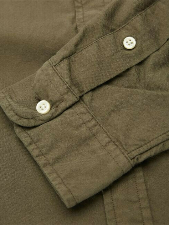 Long-sleeved Cotton Shirt Khaki