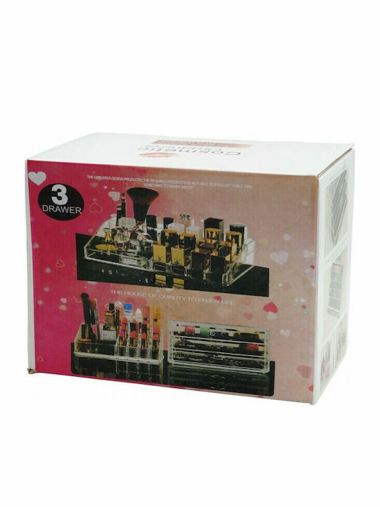 Cosmetics Organizer with Drawers and Dividers Transparent 24x20x15cm