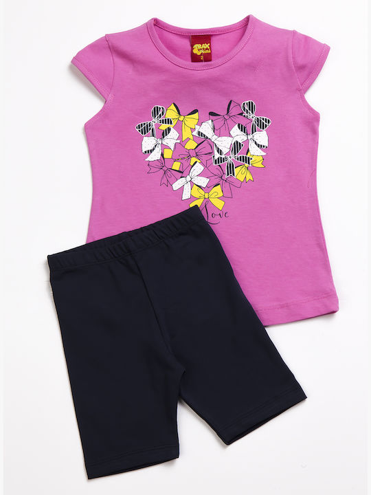 Trax Kids Set with Leggings Summer 2pcs Fuchsia Love