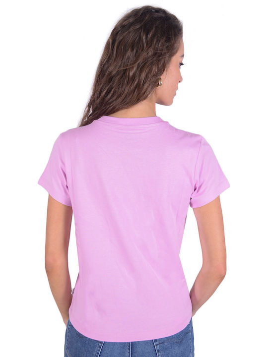 Γυναικείο T-shirt Λιλά με Στάμπα