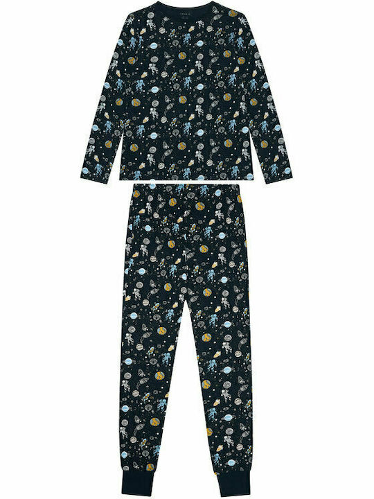 Name It Παιδική Πιτζάμα Χειμωνιάτικη Βαμβακερή Navy Μπλε