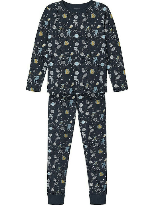 Name It Παιδική Πιτζάμα Χειμωνιάτικη Βαμβακερή Navy Μπλε