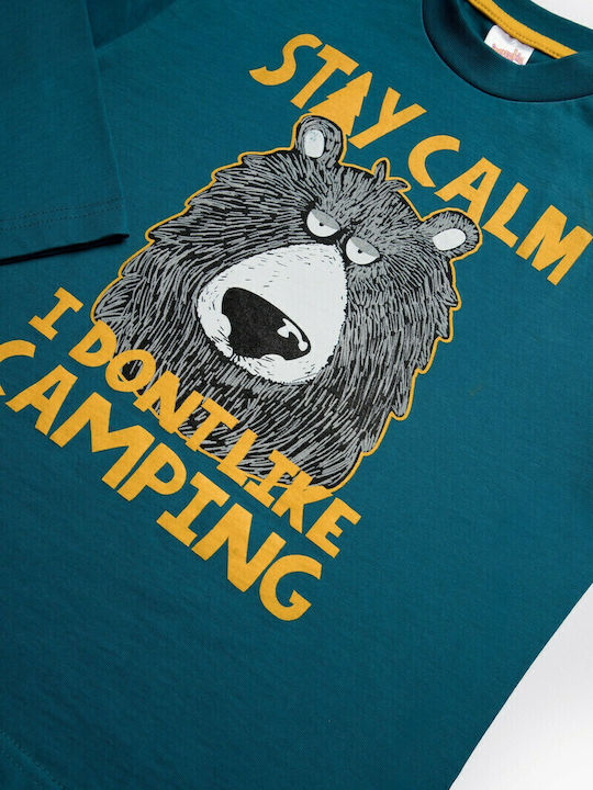 Minerva Детска пижама Зимна Петролен Stay Calm