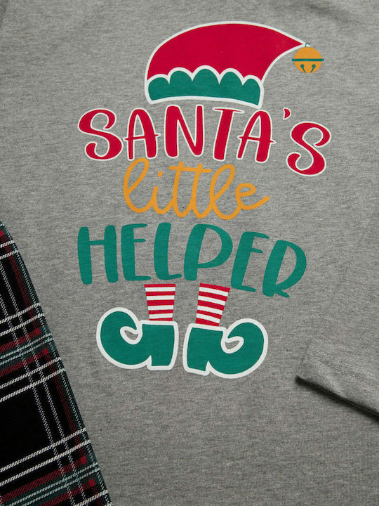 Minerva Kids' Pajamas Winter Gray XMas Elf
