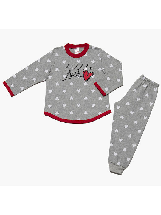 Minerva Set Top & Bottom Kids Winter Cotton Pyjamas Gray