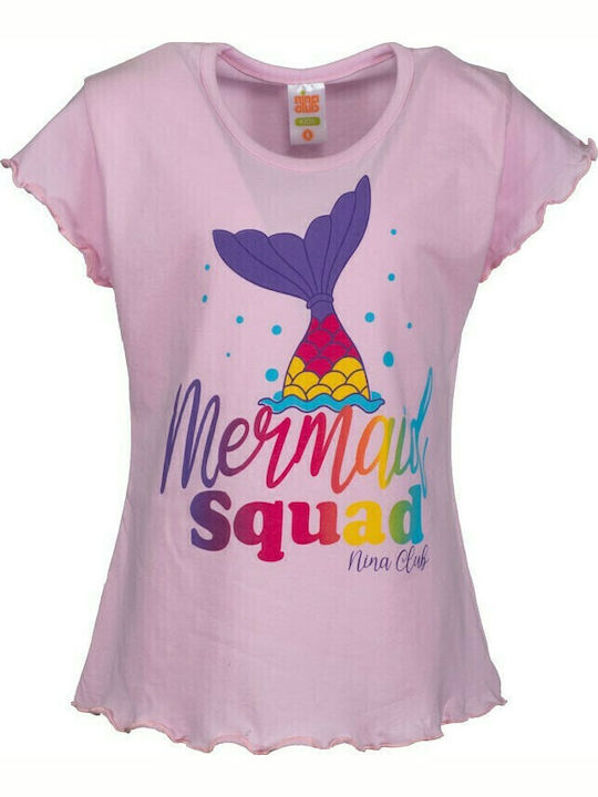 Nina Club Kids Nightwear Summer Pink Mermaid Squad