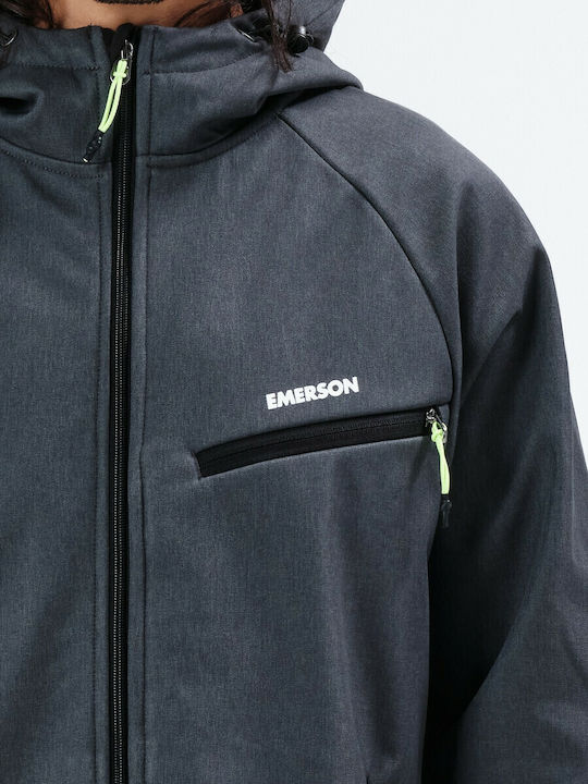 Χειμωνιάτικο Μπουφάν Softshell Αδιάβροχο και Αντιανεμικό Ebony